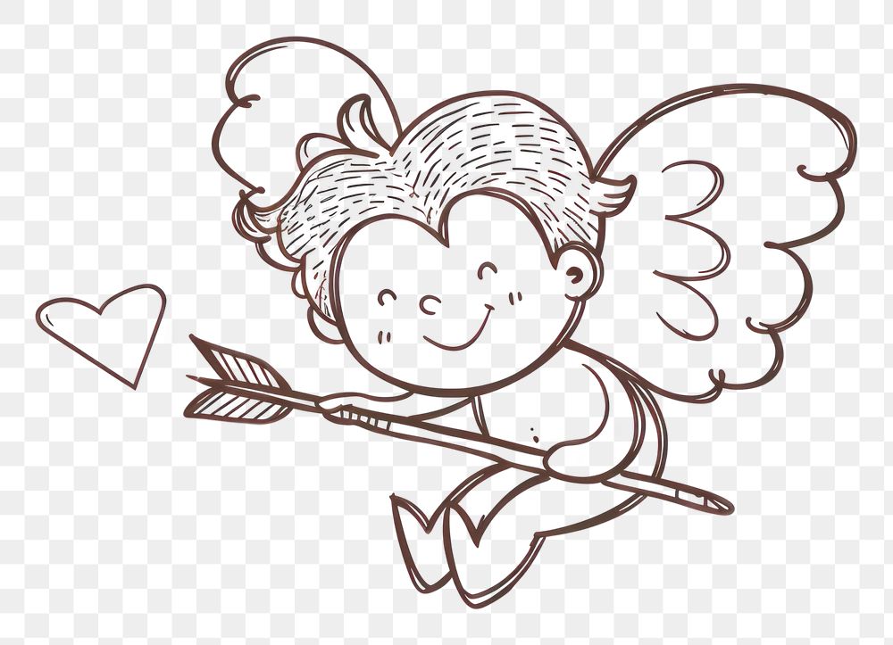 PNG Cupid drawing sketch doodle.