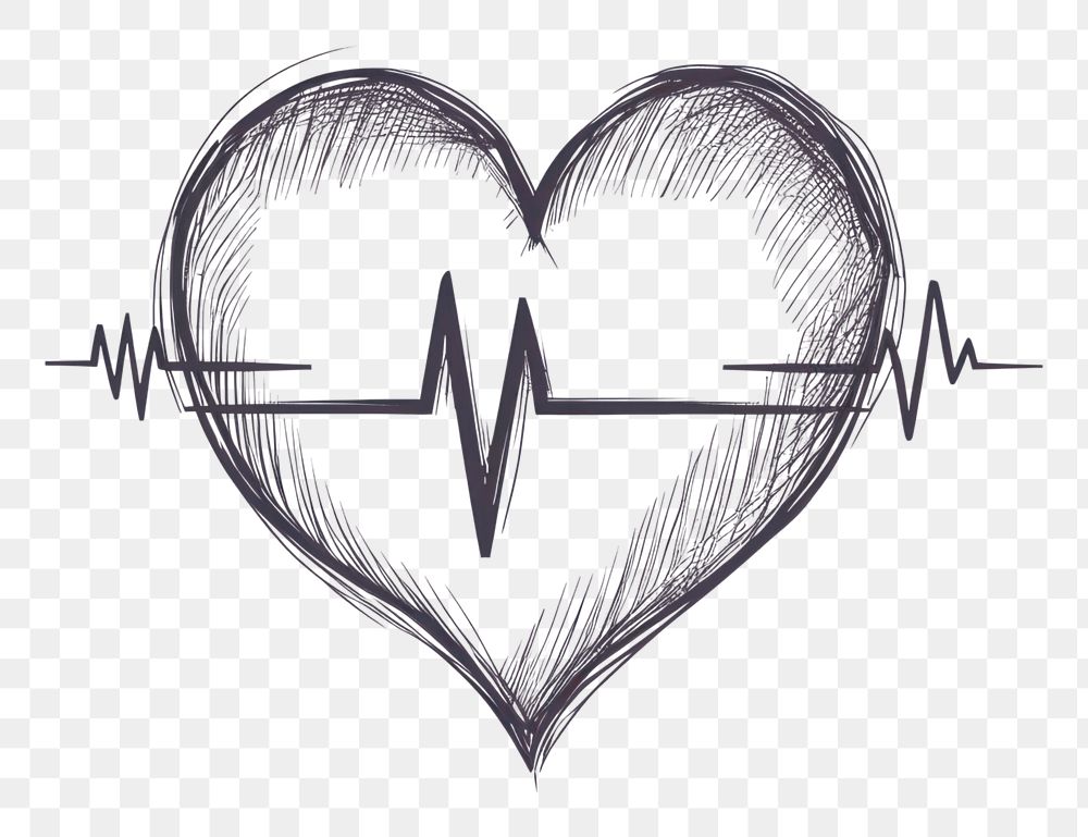 PNG Healthcare heart drawing sketch.