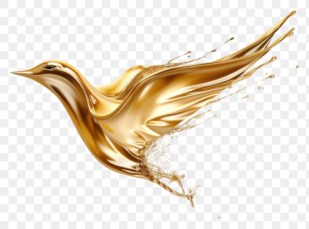 PNG Bird gold white background splattered