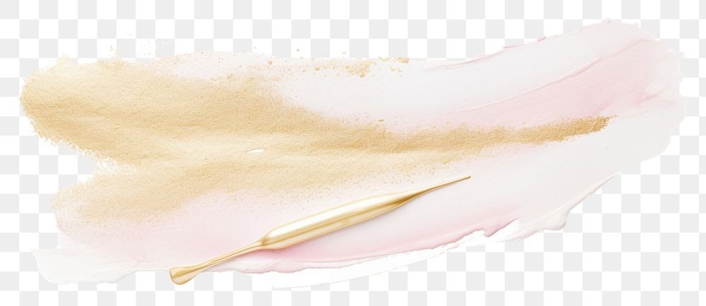 PNG Gold abstract brush stroke white background cosmetics stained.