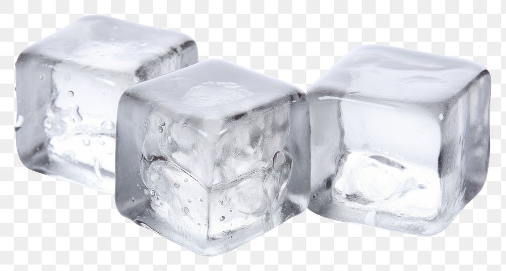 PNG Three ice cubes crystal white white background.