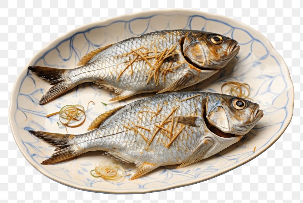 PNG Mediterranean fish animal plate.