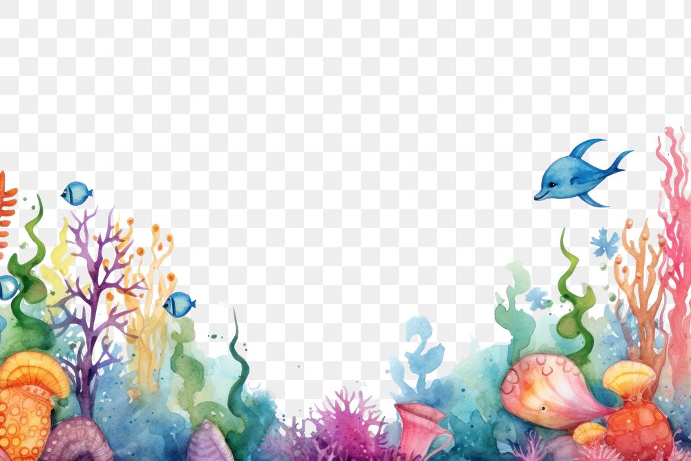 PNG Underwater world fish sea backgrounds.