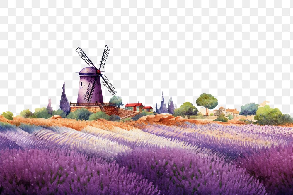 PNG  Lavender windmill landscape outdoors.