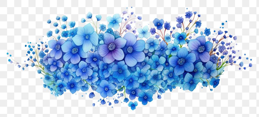 PNG  Pattern flower plant blue.