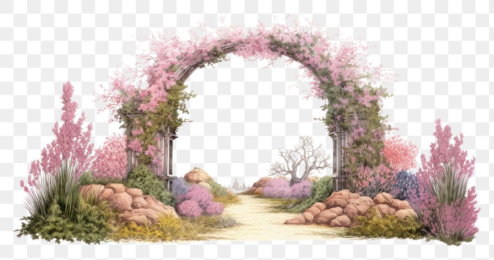 PNG  Flower arch outdoors nature
