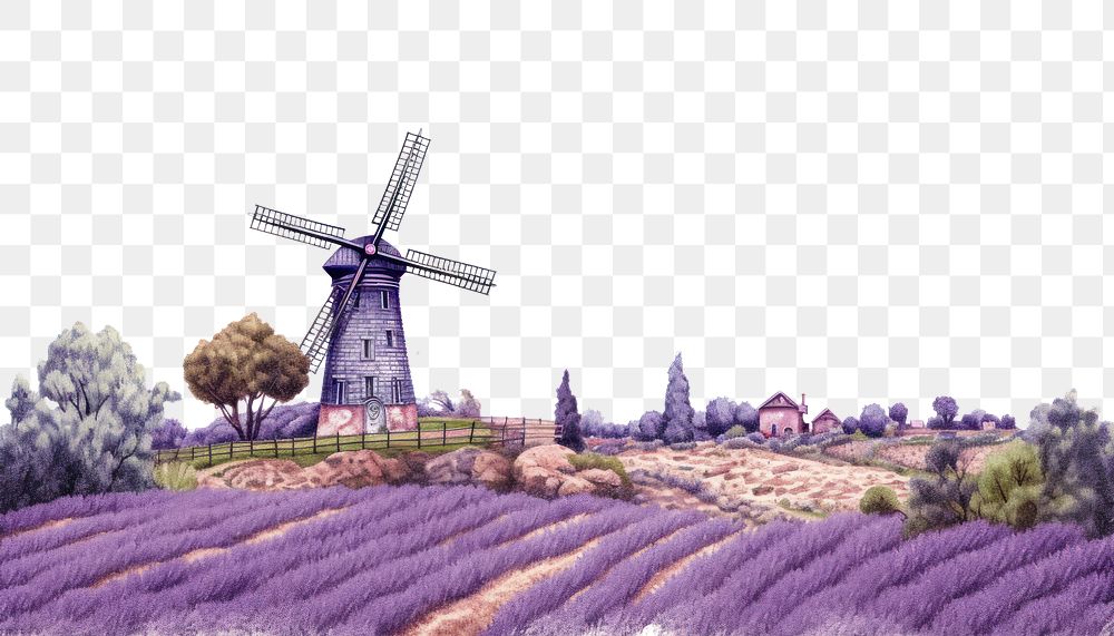 PNG Lavender windmill landscape outdoors.