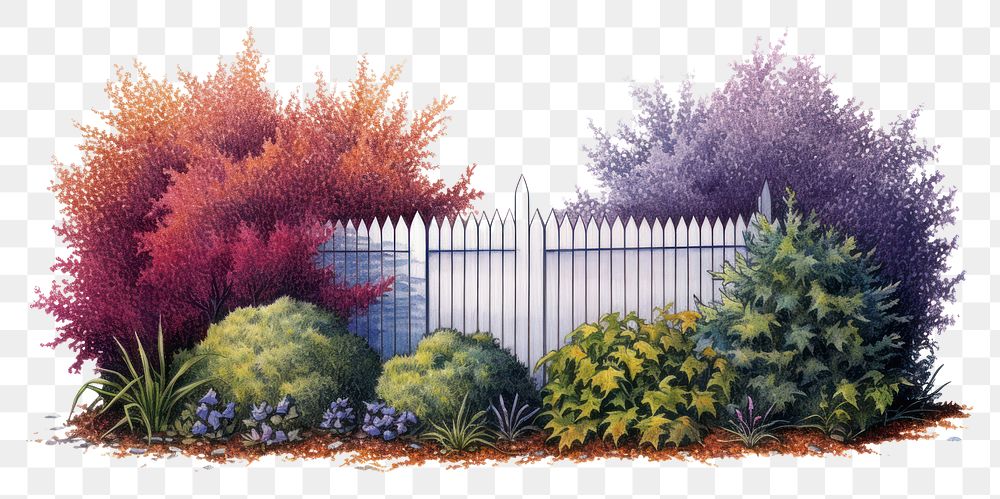 PNG  Backyard fence outdoors nature.