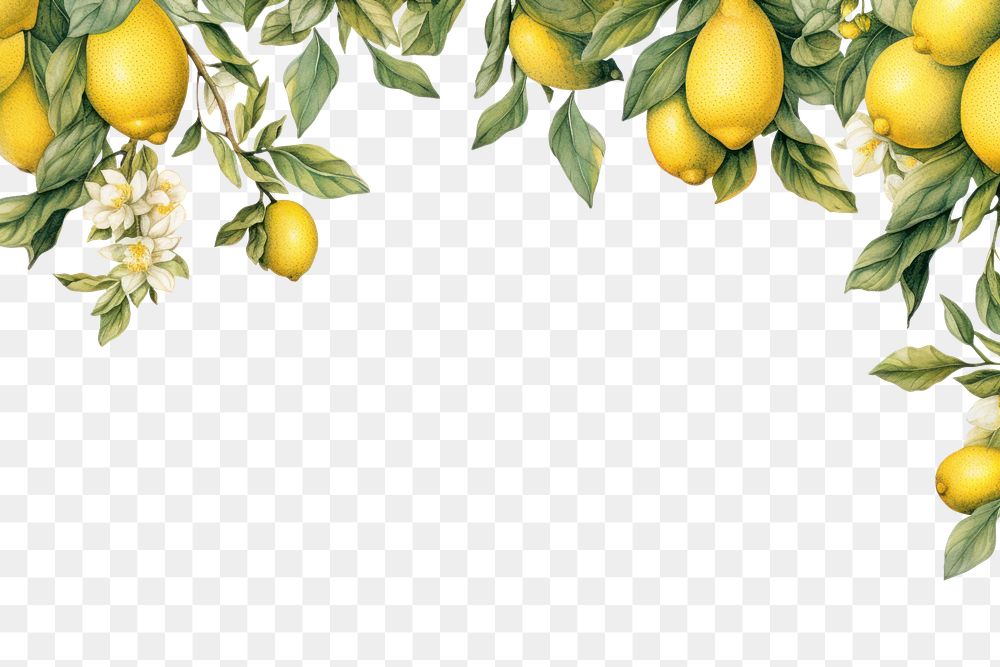 PNG  Lemon branch fruit plant