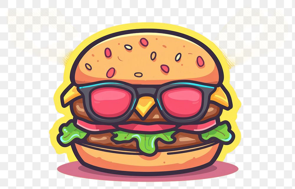 PNG Burger wearing sunglasses food hamburger freshness.