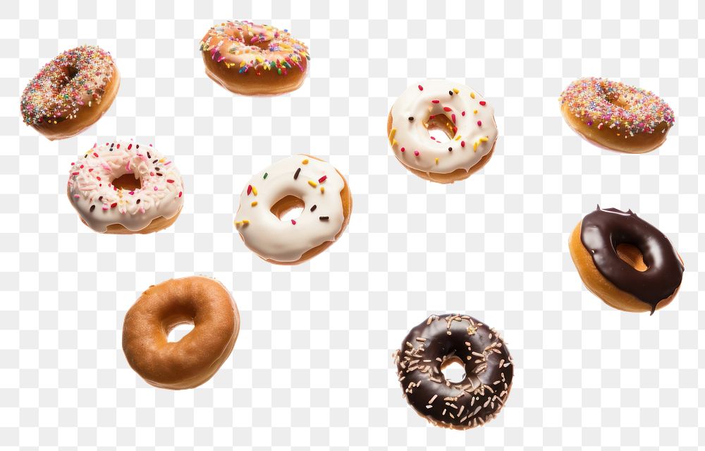 PNG Donuts food white background confectionery.