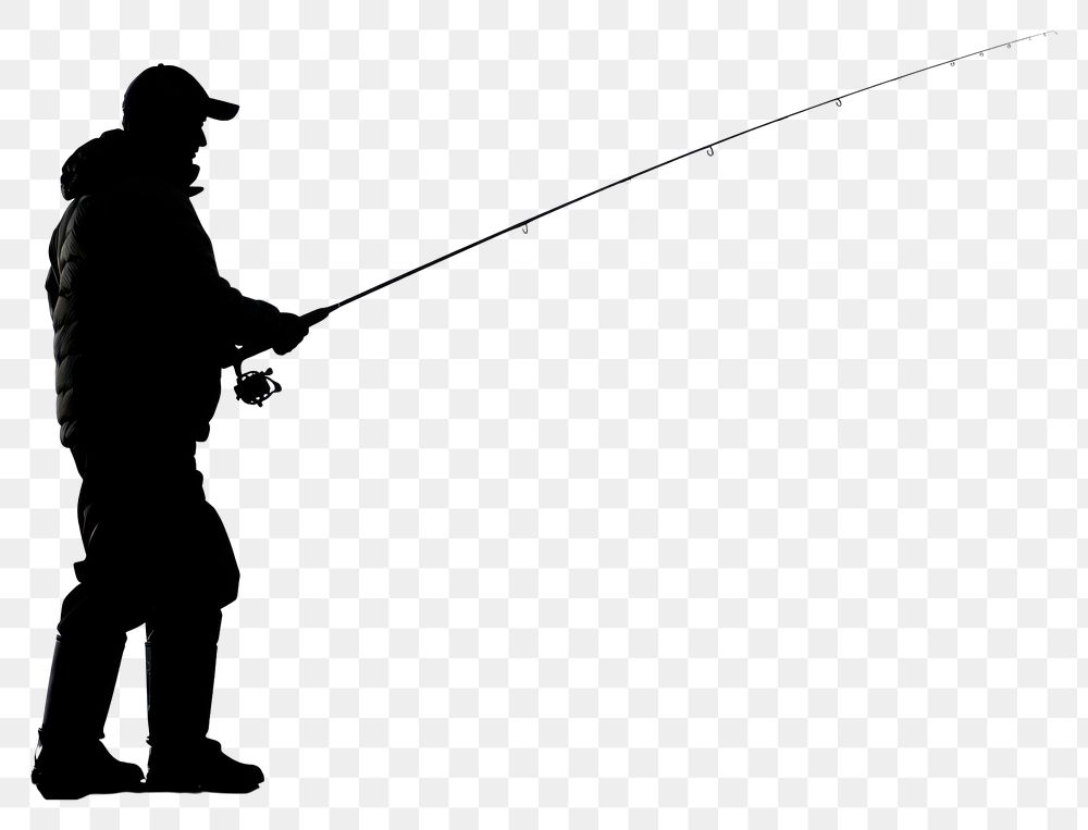 PNG Silhouette of fisherman recreation outdoors fishing