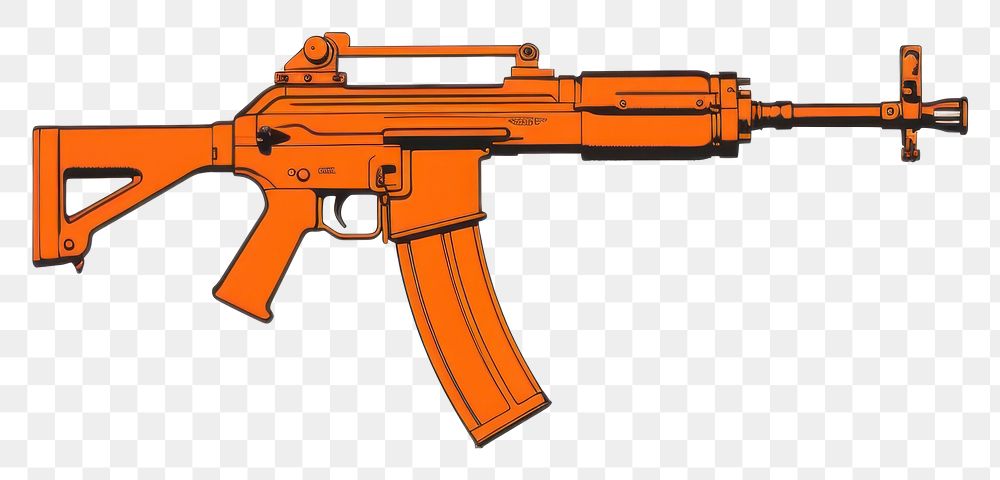 PNG Gun weapon rifle orange color.