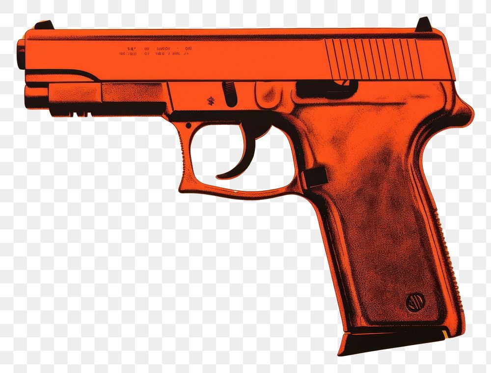 PNG Gun handgun red orange color.