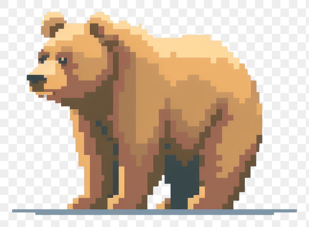 PNG Mammal bear pixelated wildlife.