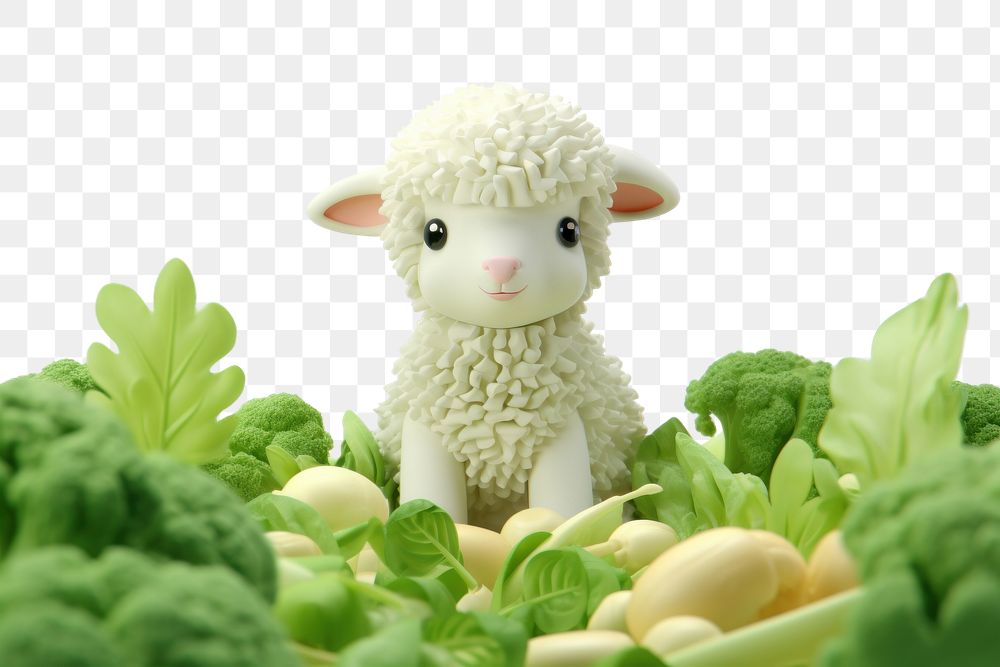 PNG Baby sheep vegetable nature green.