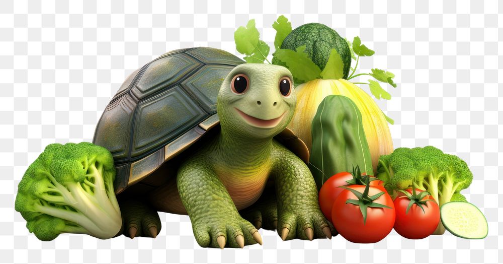 PNG Baby turtle vegetable broccoli reptile.