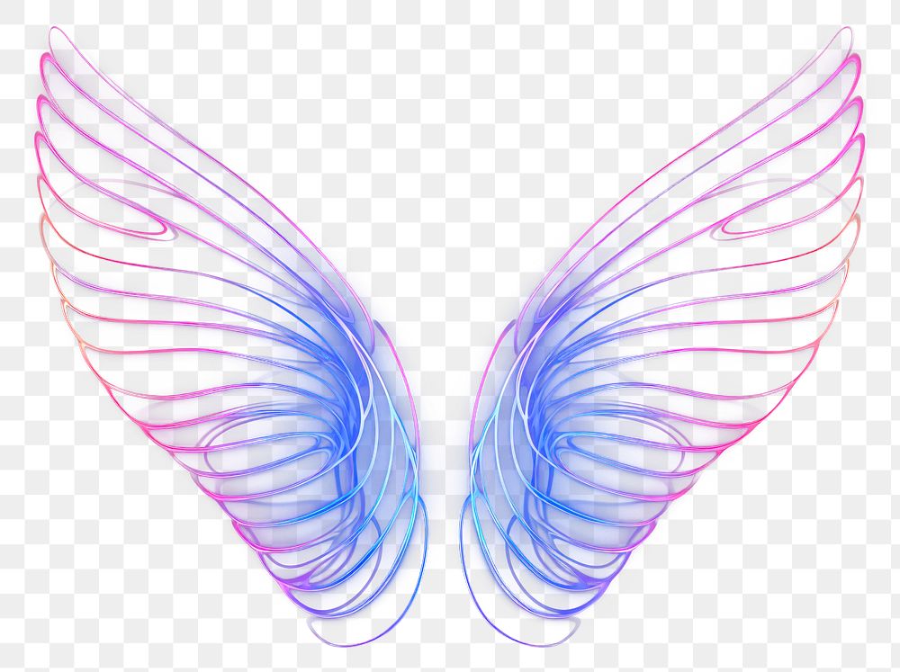 PNG  Neon wings wireframe light neon night