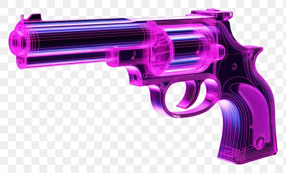 PNG  Neon gun wireframe handgun weapon aggression.