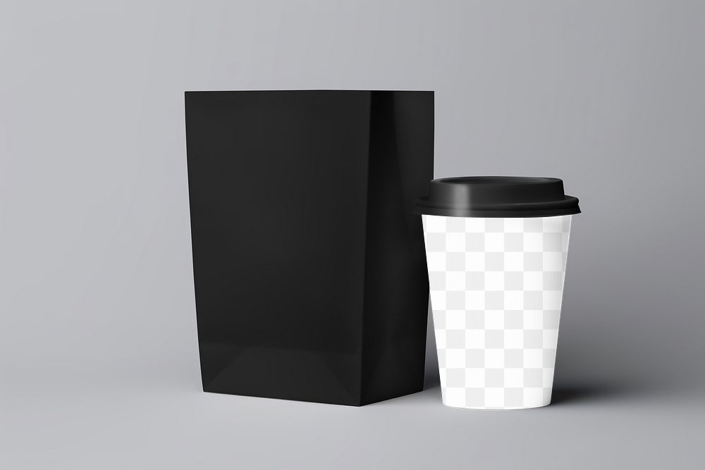 Disposable coffee cup png product mockup, transparent design