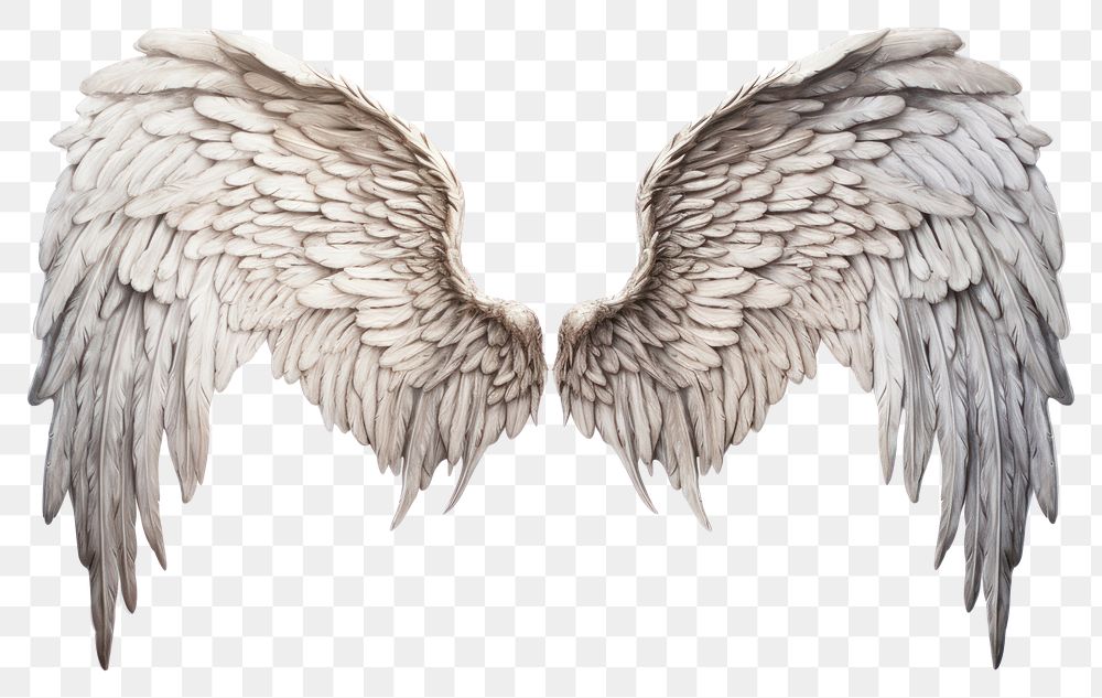 PNG Angel wings sketch bird white background.