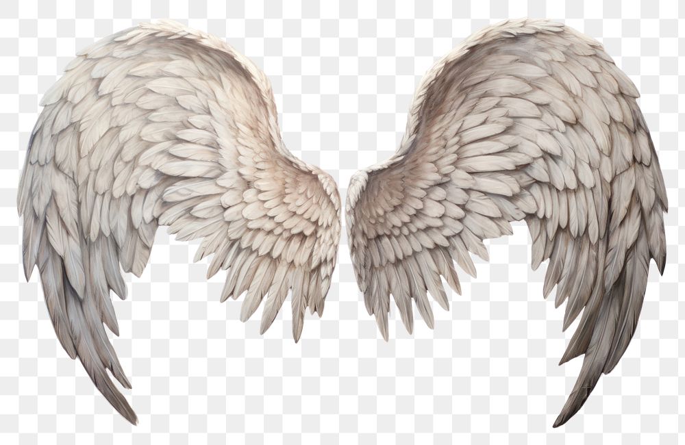 PNG Angel wings white bird white background.