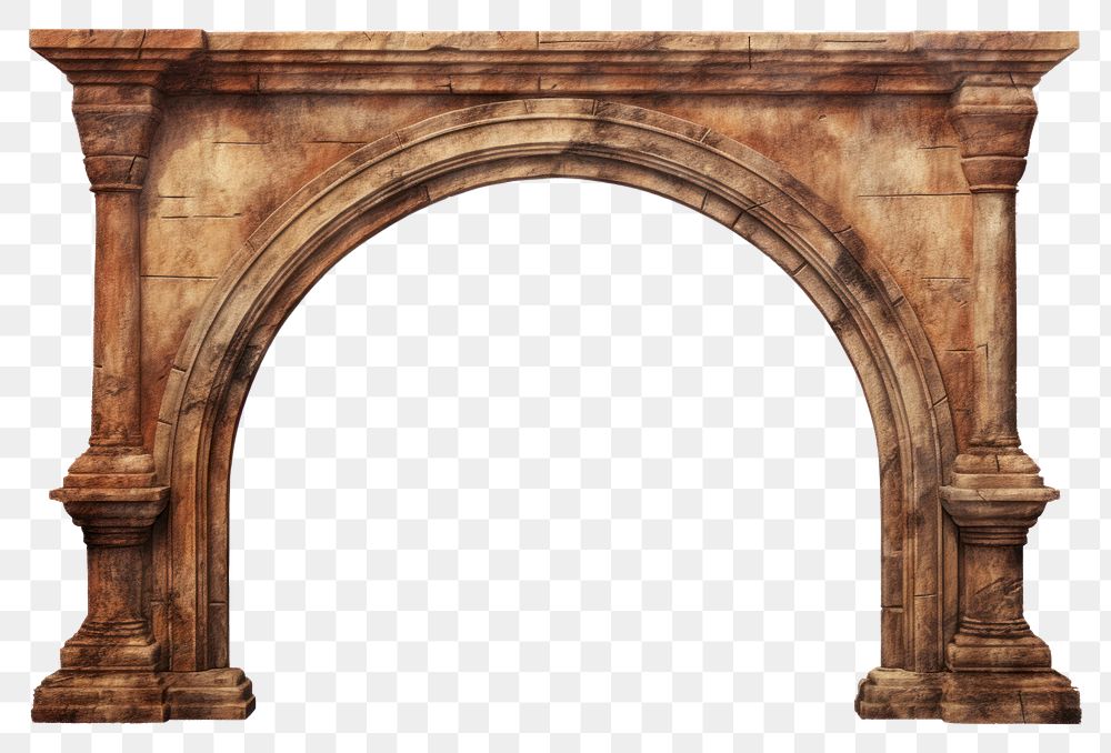 PNG Arch architecture white background weathered.