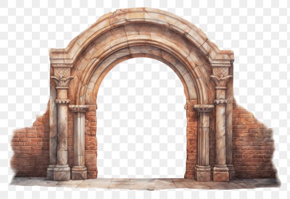 PNG Arch architecture gate white background.