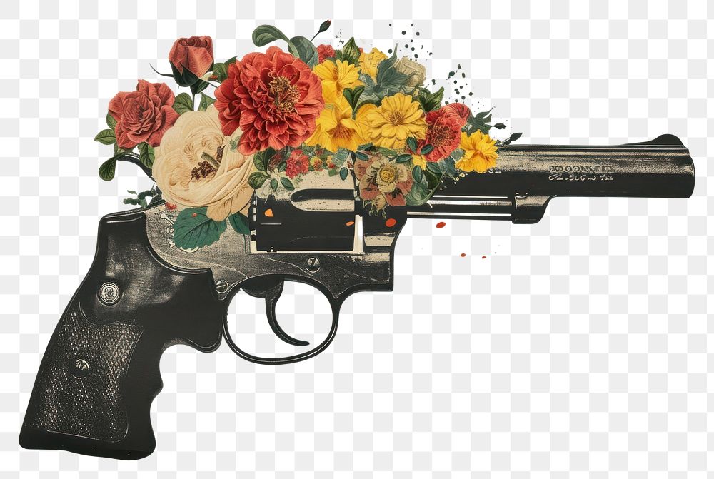 PNG Flower gun art handgun