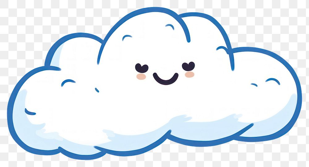 PNG Doodle illustration cloud cartoon white sky.