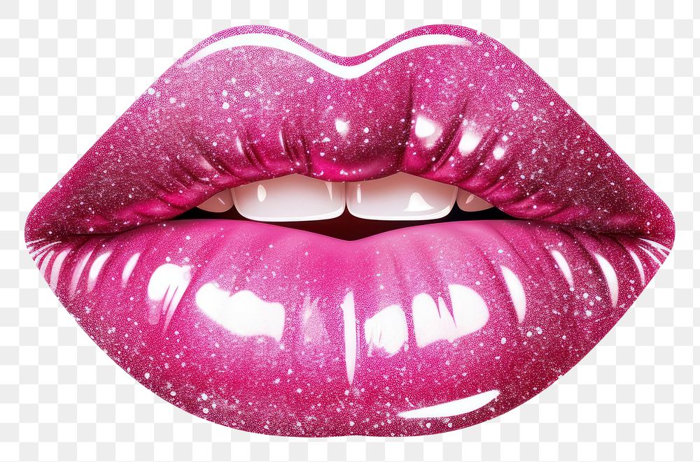PNG Pink wow lips sticker cosmetics lipstick pink.