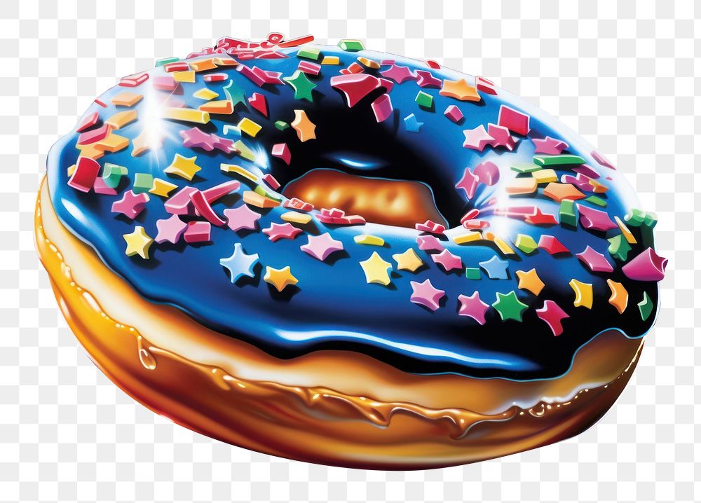 PNG Airbrush art of a donut dessert food cake.