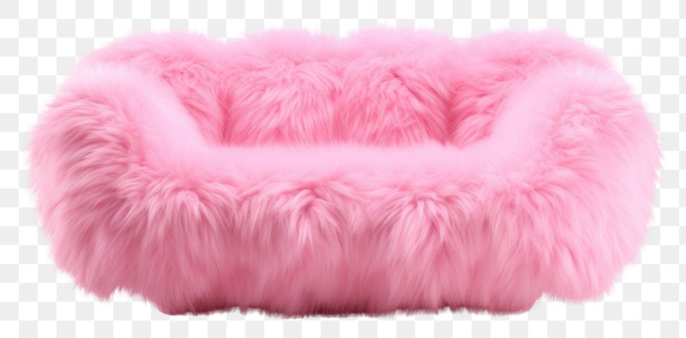PNG Sofa fur pink white background.