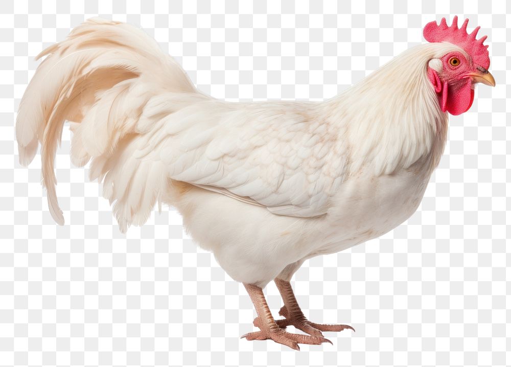 PNG White Hen chicken poultry animal.