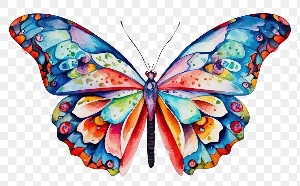 PNG Colorful Butterfly Watercolor butterfly drawing animal.