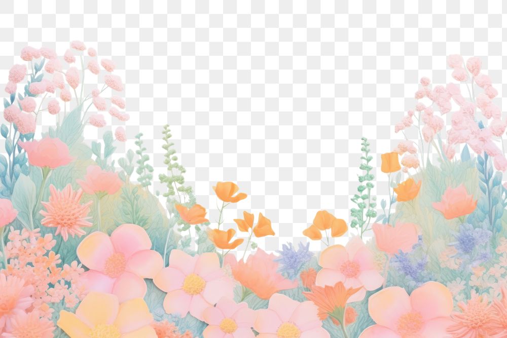 PNG Spring flowers backgrounds outdoors pattern.