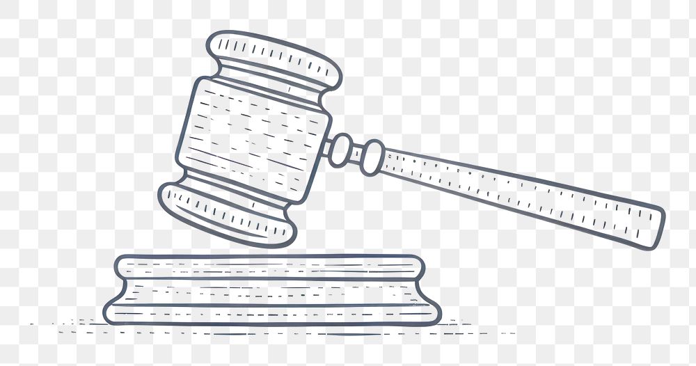 PNG Gavel icon line cartoon drawing.