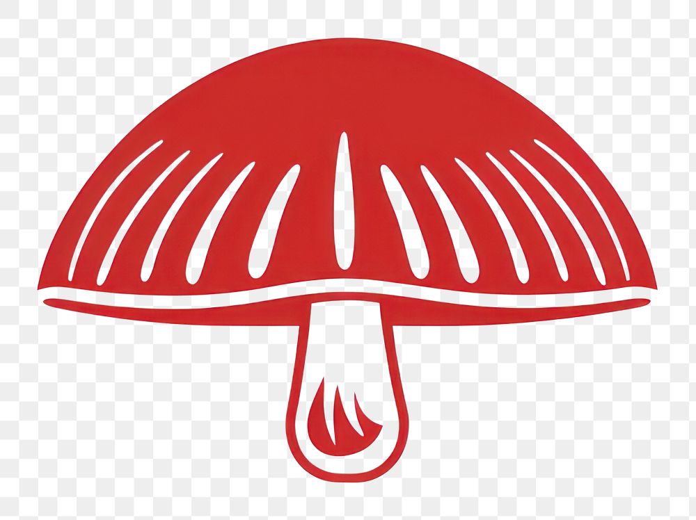 PNG Mushroom linocut logo red umbrella.