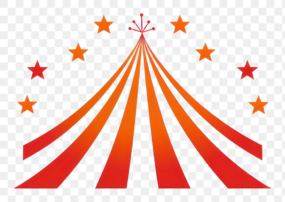 PNG Circus linocut logo red illuminated.