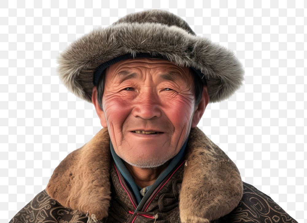 PNG Mongolian people portrait photography smiling.