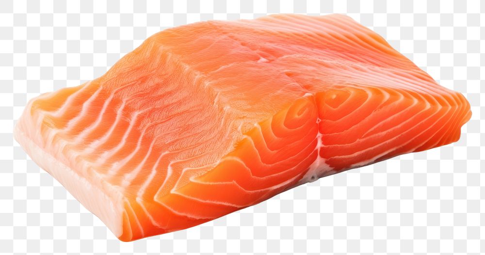 PNG Raw salmon fillet steak seafood fish white background.