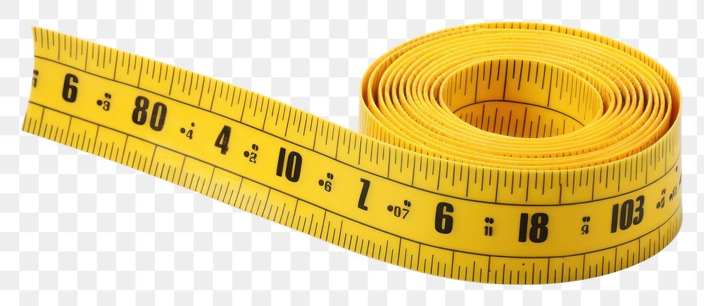 PNG Yellow measuring tape white background measurements accuracy.