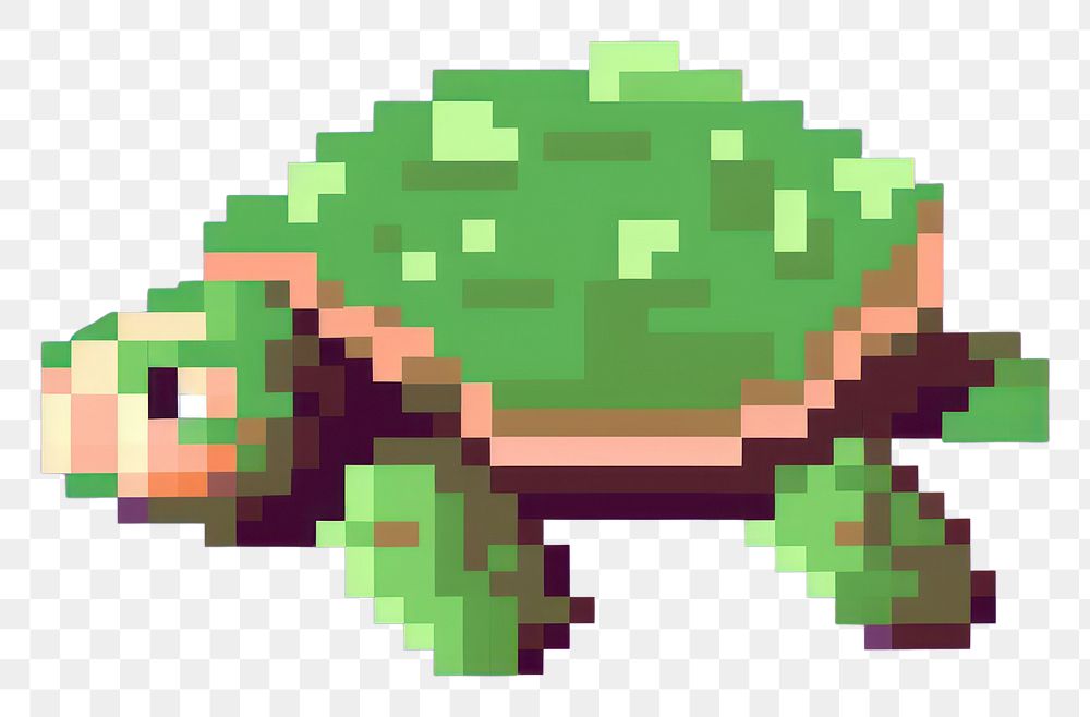 PNG Reptile turtle green pixelated.