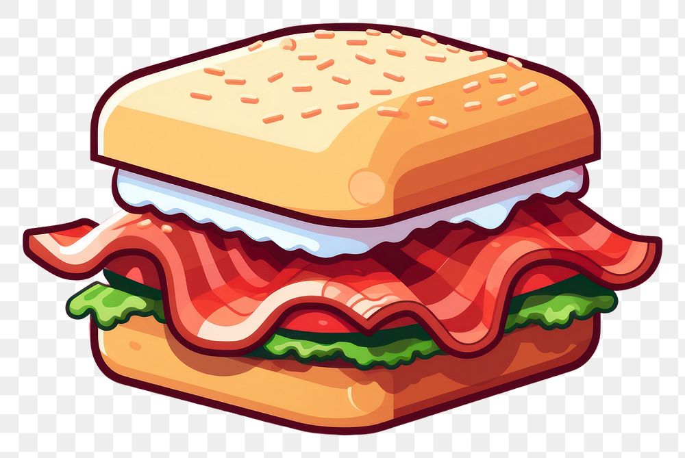 PNG Bacon pixel food hamburger condiment.