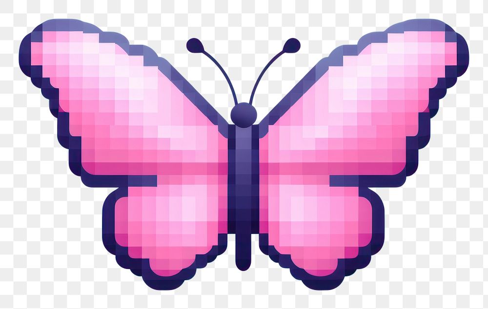 PNG Butterfly pixel graphics purple art.