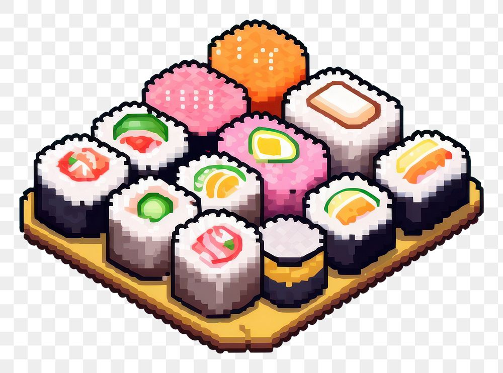 PNG Sushi pixel rice food meal.
