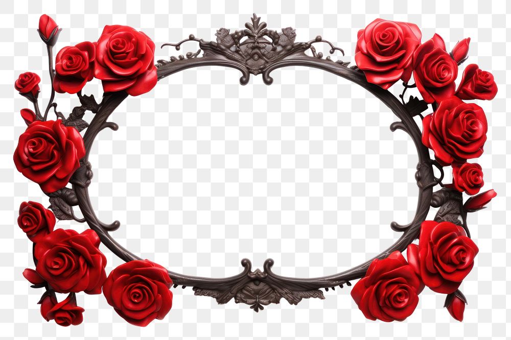 PNG Iron rose red frame flower plant white background.