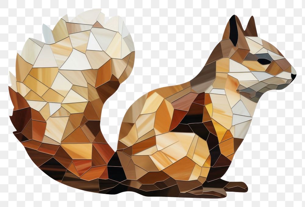 Mosaic tiles of squirrel mammal animal fox.