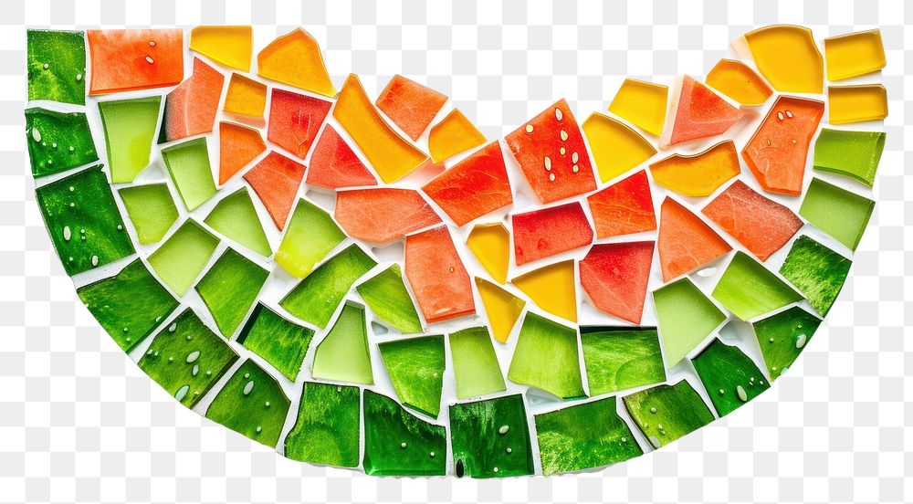 Mosaic tiles of melon food art backgrounds.