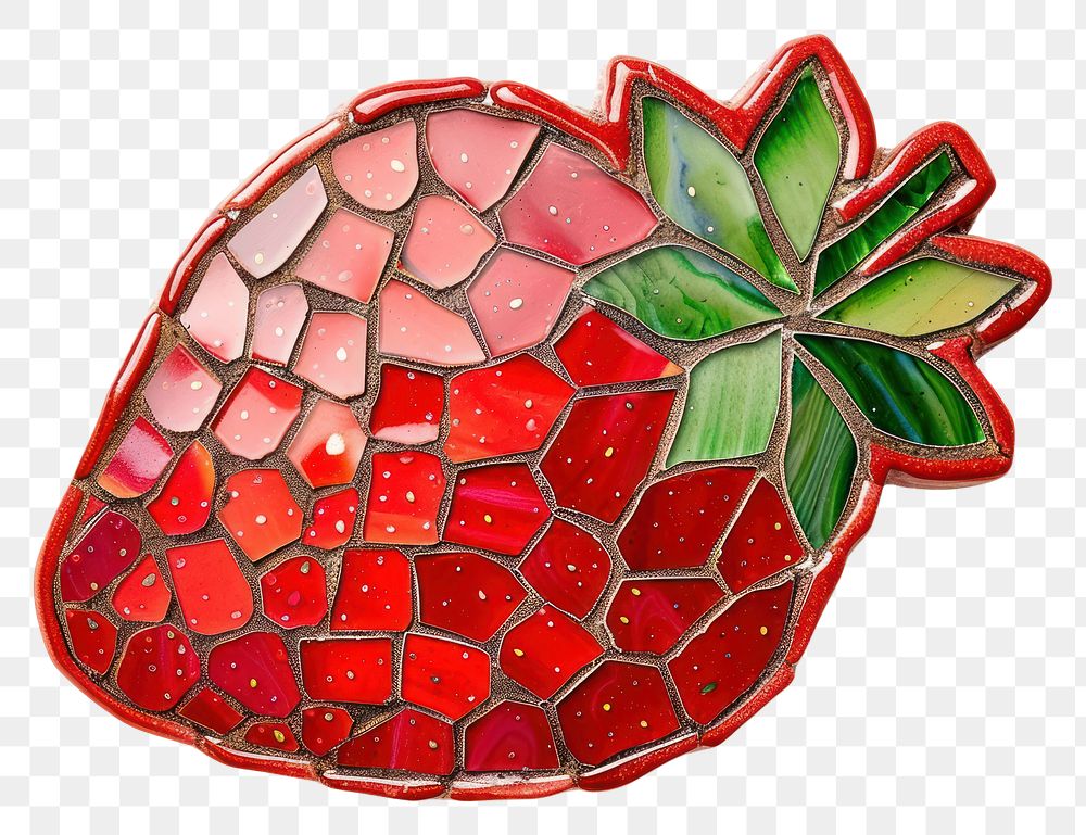 Mosaic tiles of starwberry strawberry fruit food.